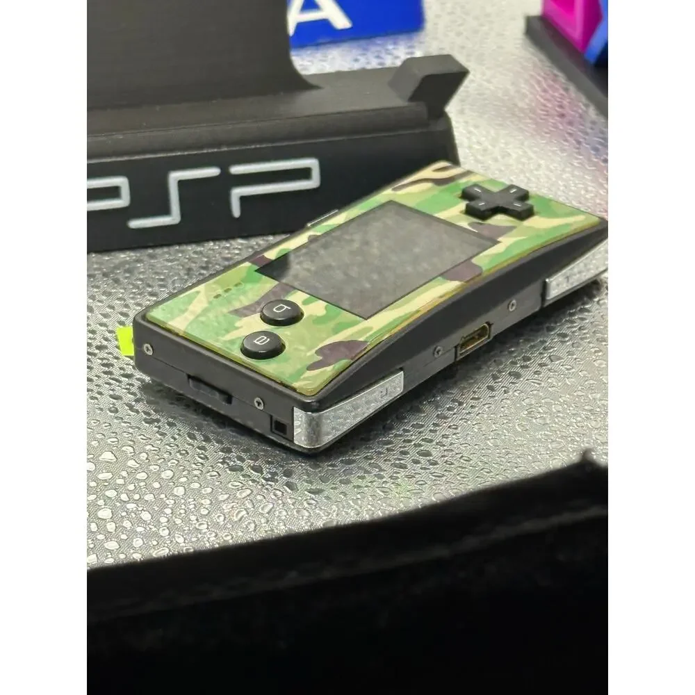 Rare iQue Game Boy Micro Chinese Version Camo Faceplate Console - Tested Working